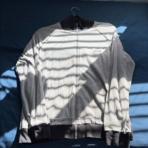 Boss Men's Light Gray Zip-Up Sweater